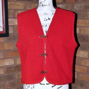 COLDWATER CREEK Sherpa Fleece Latch-Trim Vest - SP